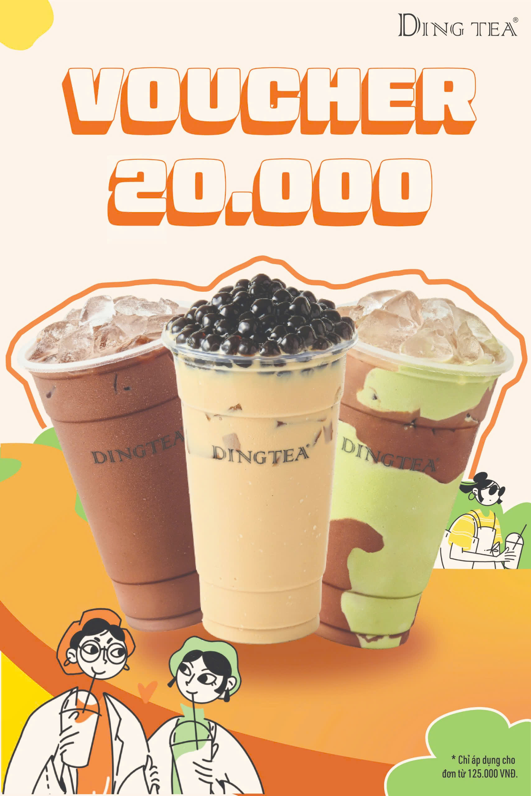 Ding Tea Voucher Giảm 20K đơn từ 125K